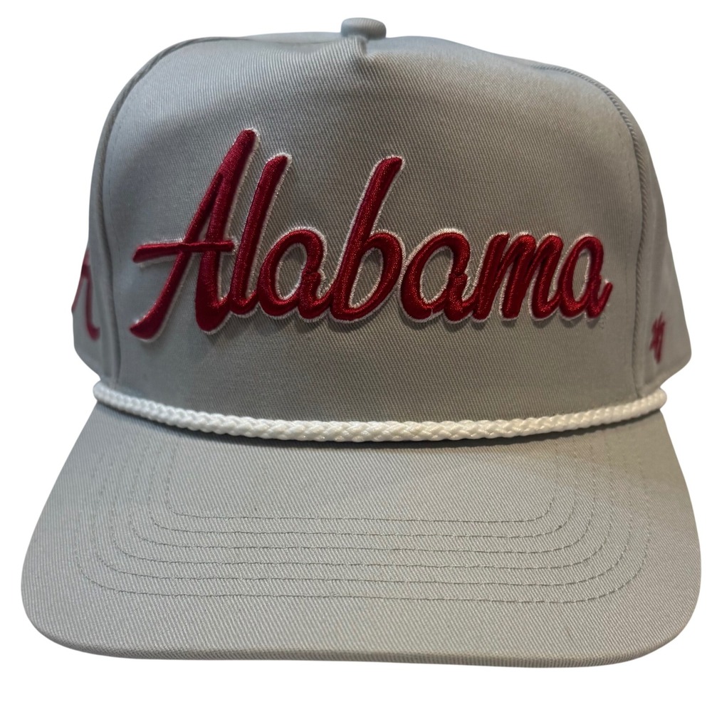 '47 Alabama Crimson Tide Rope Snapback Hat Gray Red Mens OSFM